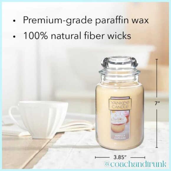 22 OZ Yankee Candle Vanilla Cupcake Jar Candle NWT - Picture 5 of 7